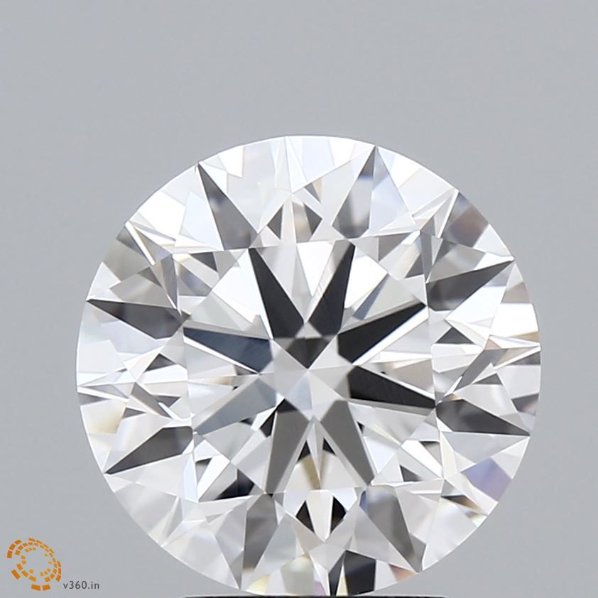 3.94 Carat Round Lab Diamond with  Cut Diamond in 14KT  view 1
