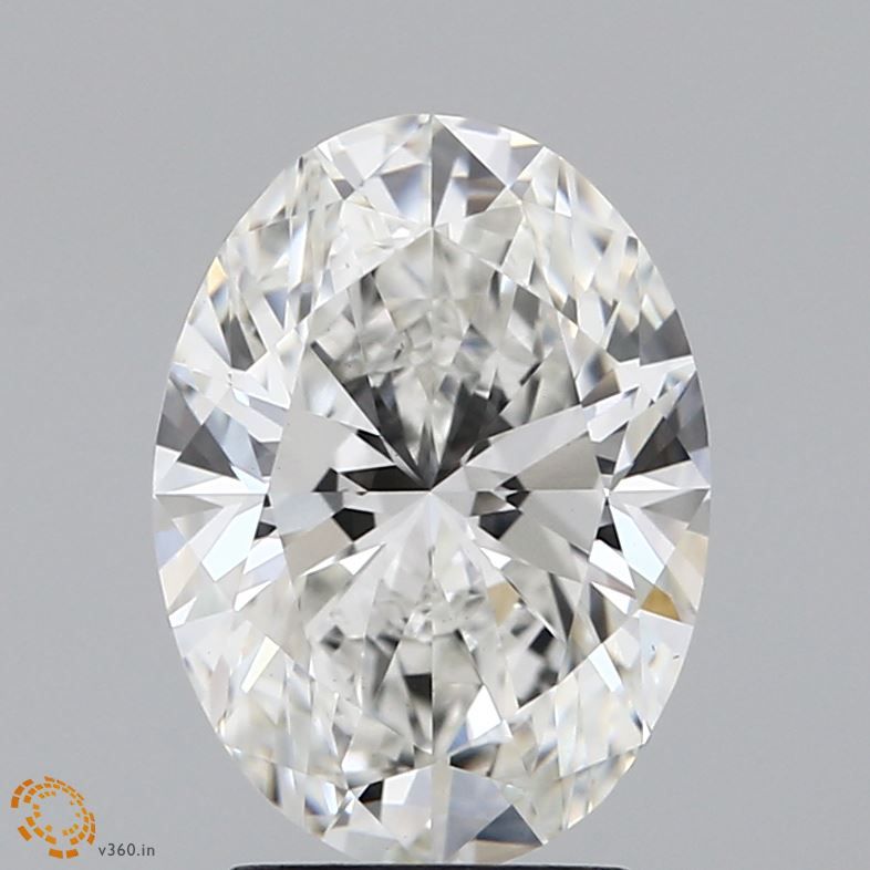 2.5 Carat Oval Lab Diamond with  Cut Diamond in 14KT  view 1
