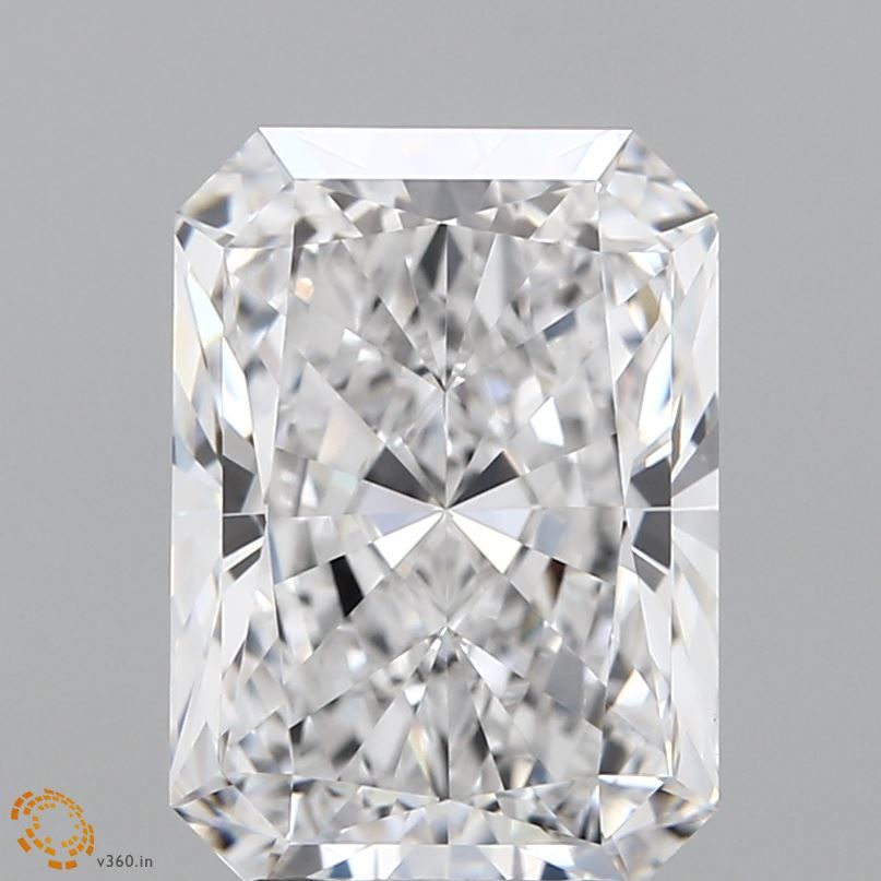 4.01 Carat Radiant Lab Diamond with  Cut Diamond in 14KT  view 1
