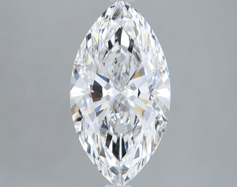 2.4 Carat Marquise Lab Diamond with  Cut Diamond in 14KT  view 1
