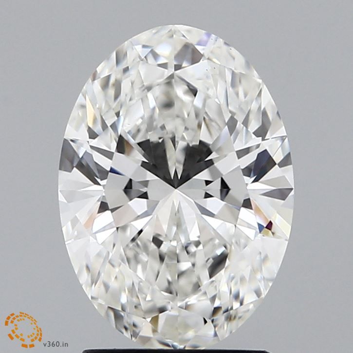 2.01 Carat Oval Lab Diamond with  Cut Diamond in 14KT  view 1
