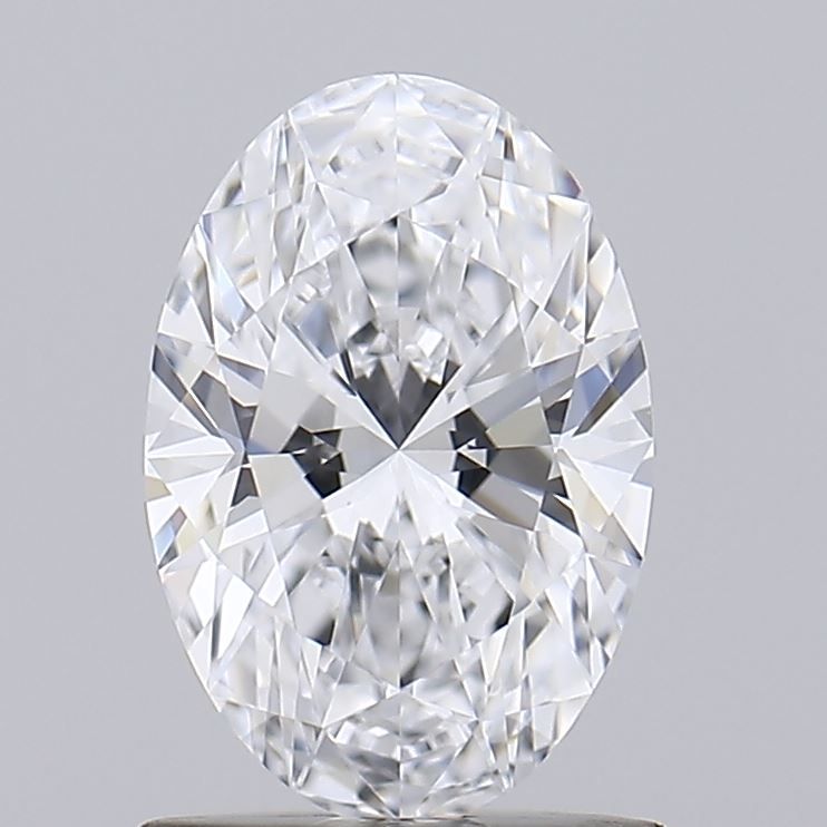 1.01 Carat Oval Lab Diamond with  Cut Diamond in 14KT  view 1
