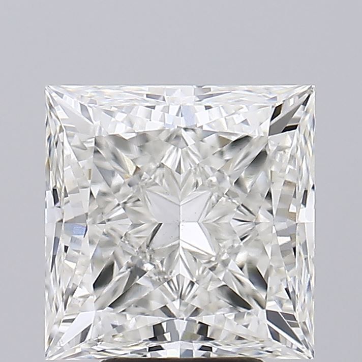 6.02 Carat Princess Lab Diamond with  Cut Diamond in 14KT  view 1
