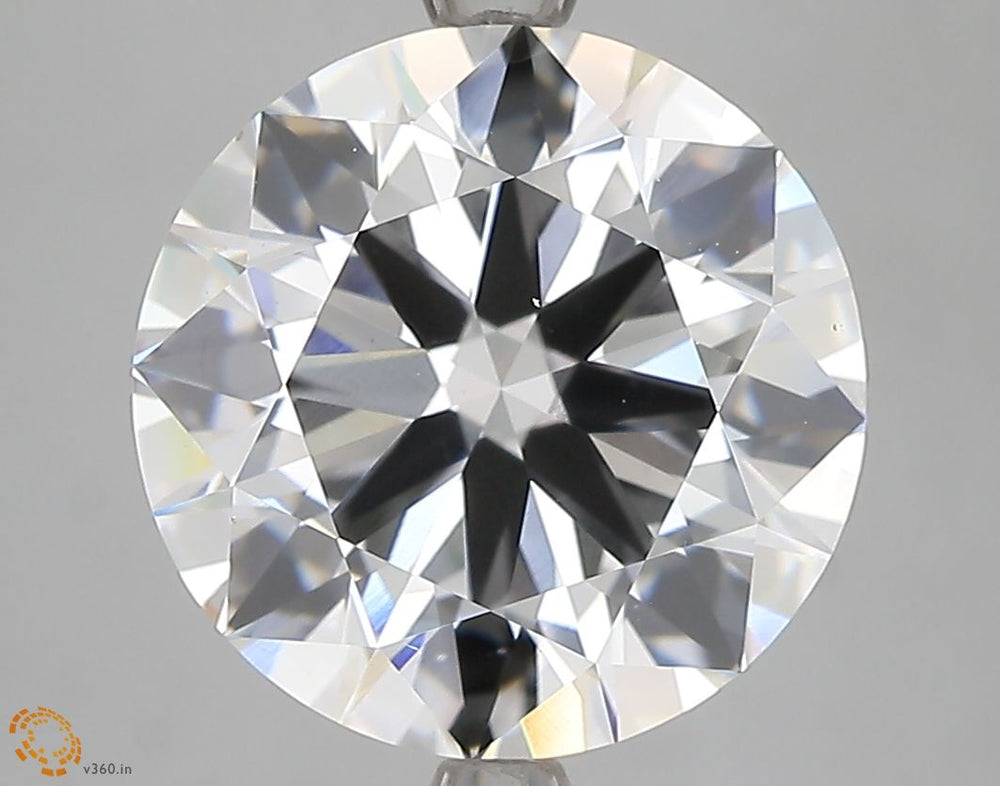5.12 Carat Round Lab Diamond with  Cut Diamond in 14KT  view 1
