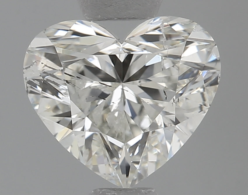 0.84 Carat Heart Natural Diamond with  Cut Diamond in 14KT  view 1
