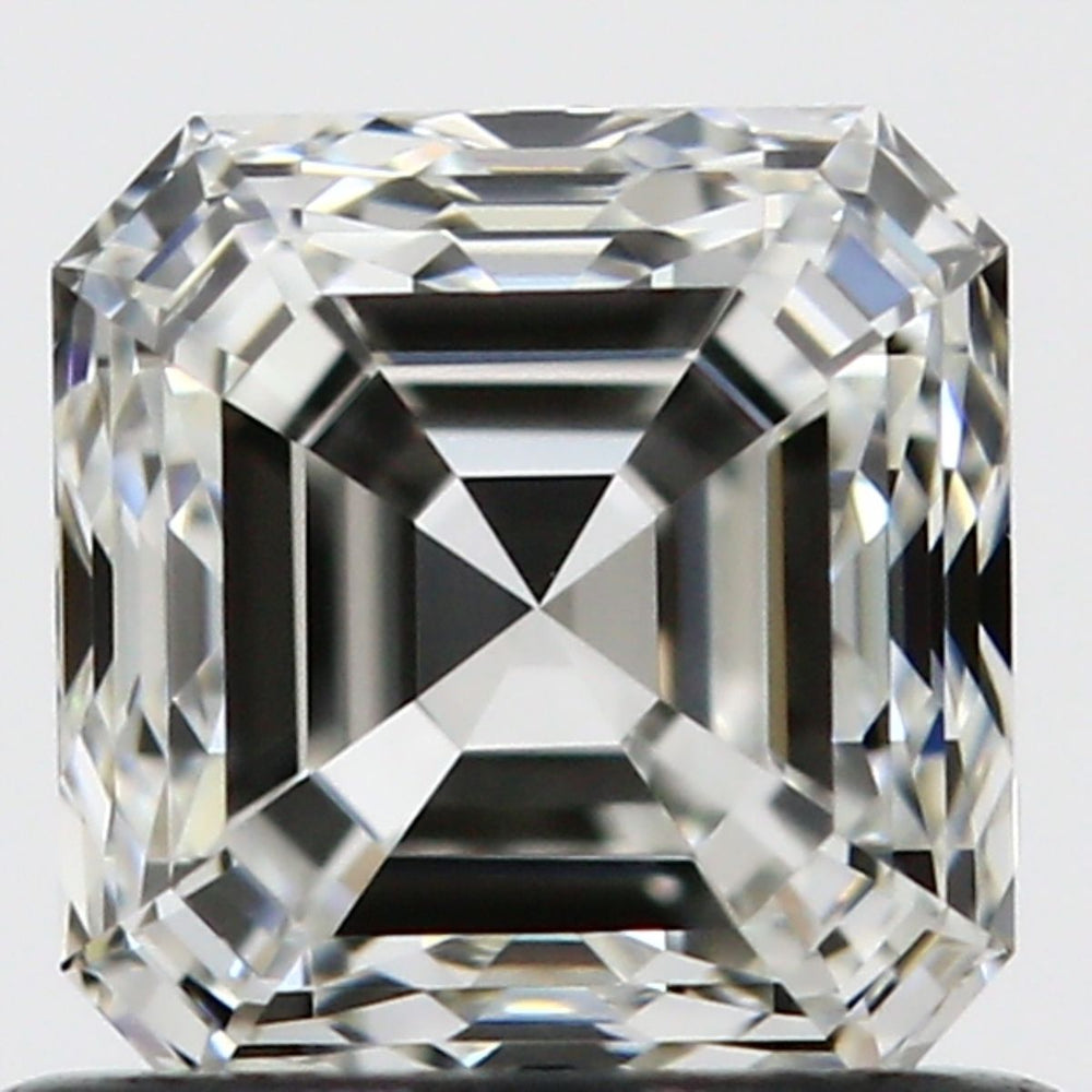 0.8 Carat Asscher Natural Diamond with  Cut Diamond in 14KT  view 1

