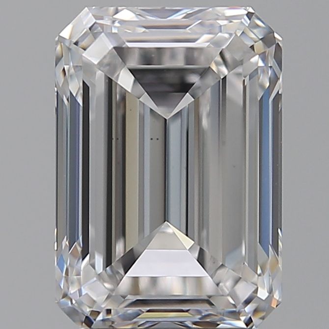 3.34 Carat Emerald Lab Diamond with  Cut Diamond in 14KT  view 1
