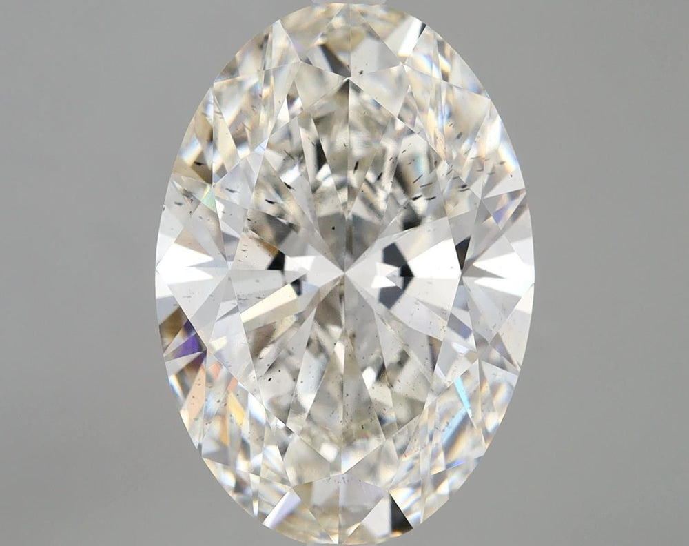 8.04 Carat Oval Lab Diamond with  Cut Diamond in 14KT  view 1
