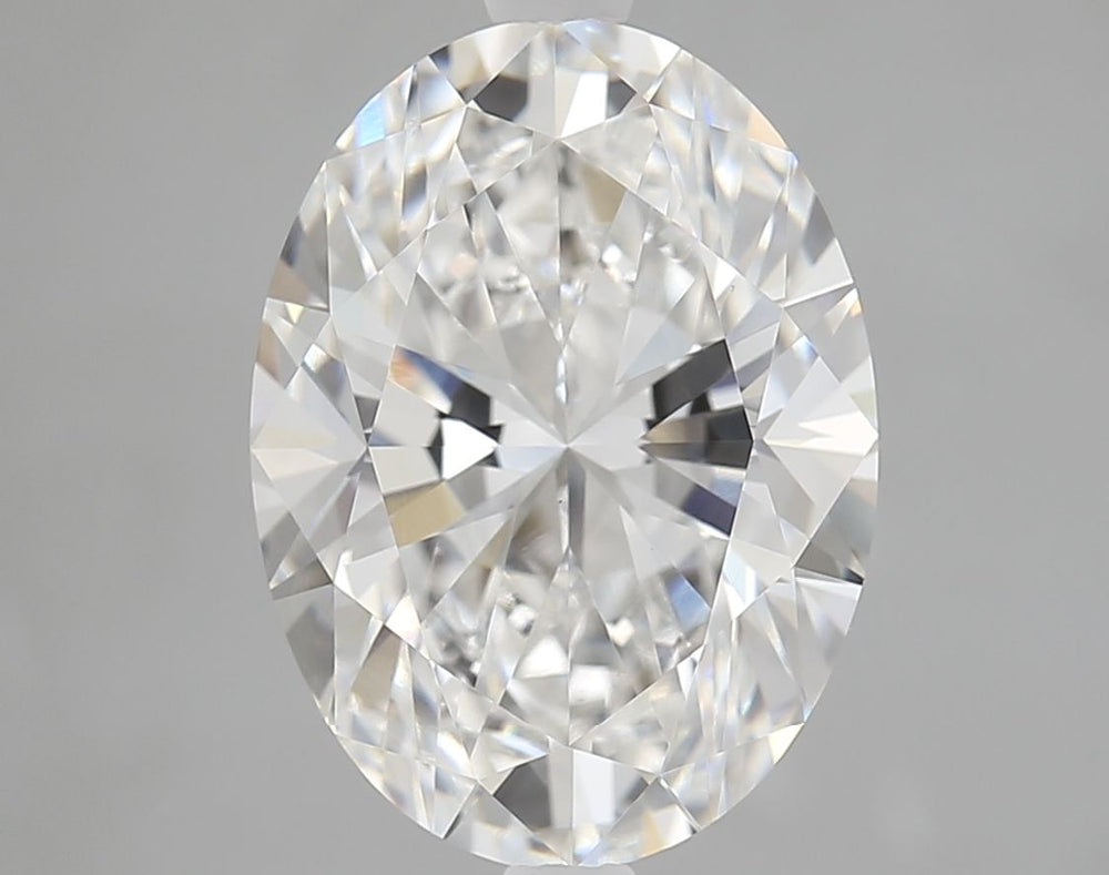 4.06 Carat Oval Lab Diamond with  Cut Diamond in 14KT  view 1
