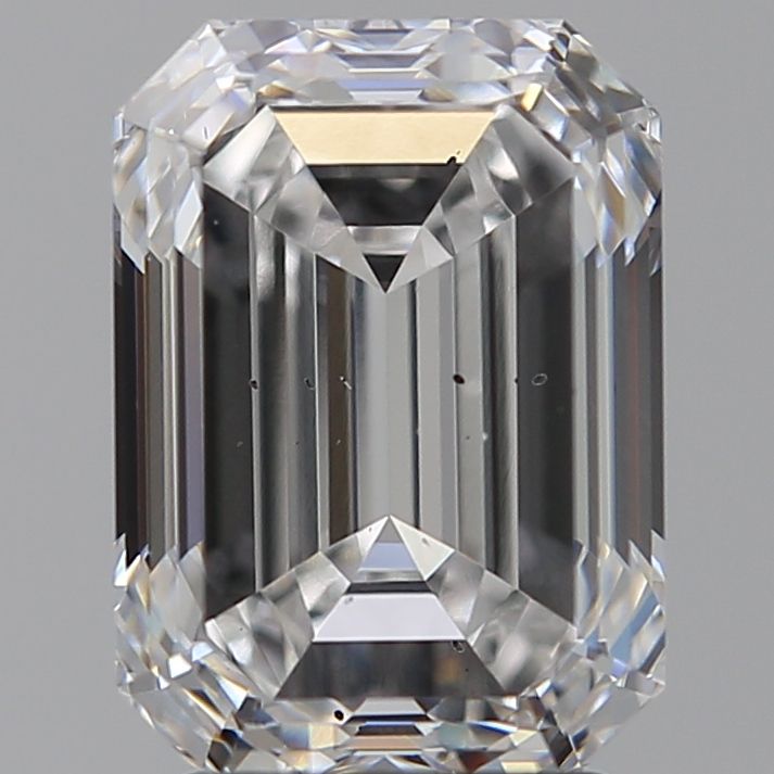 3.32 Carat Emerald Lab Diamond with  Cut Diamond in 14KT  view 1
