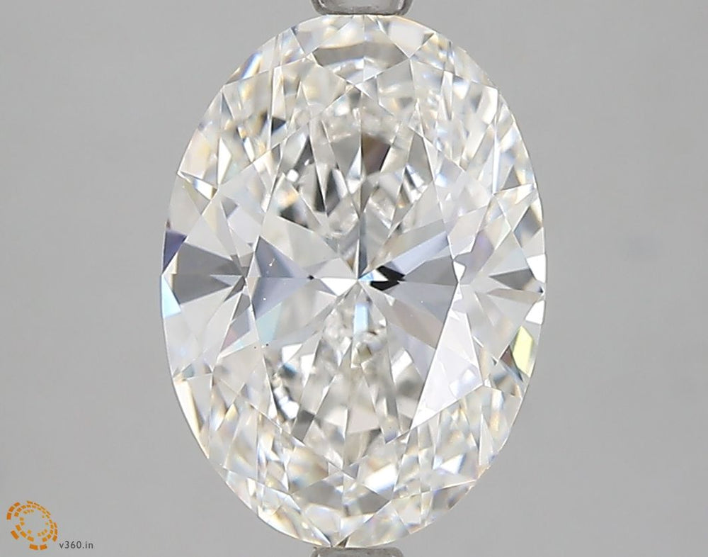 3.18 Carat Oval Lab Diamond with  Cut Diamond in 14KT  view 1

