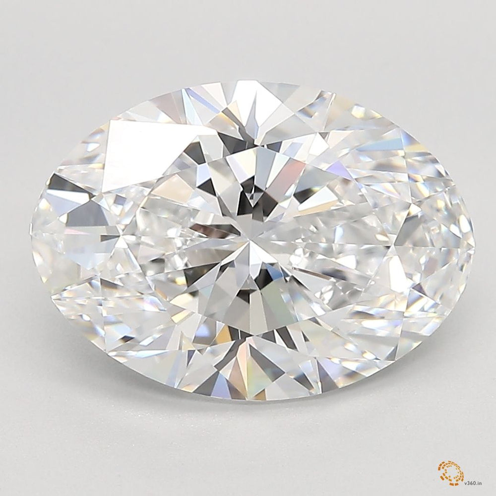 4.54 Carat Oval Lab Diamond with  Cut Diamond in 14KT  view 1
