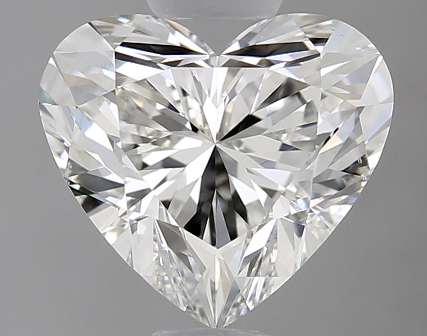 1.51 Carat Heart Natural Diamond with  Cut Diamond in 14KT  view 1
