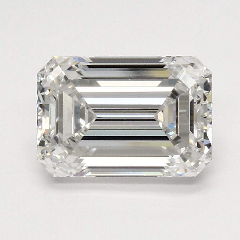 3.21 Carat Emerald Lab Diamond with  Cut Diamond in 14KT  view 1
