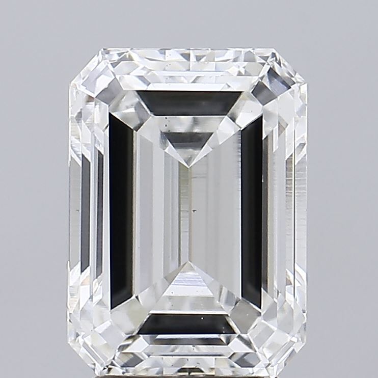 3.5 Carat Emerald Lab Diamond with  Cut Diamond in 14KT  view 1

