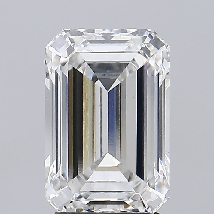 2.66 Carat Emerald Lab Diamond with  Cut Diamond in 14KT  view 1
