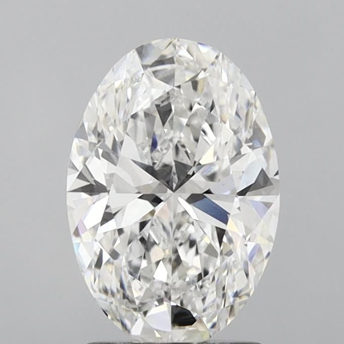 2.01 Carat Oval Lab Diamond with  Cut Diamond in 14KT  view 1
