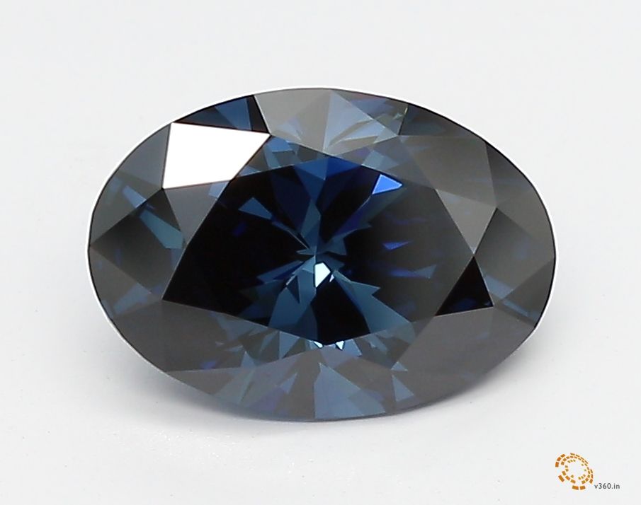 1.48 Carat Oval Lab Diamond with  Cut Diamond in 14KT  view 1

