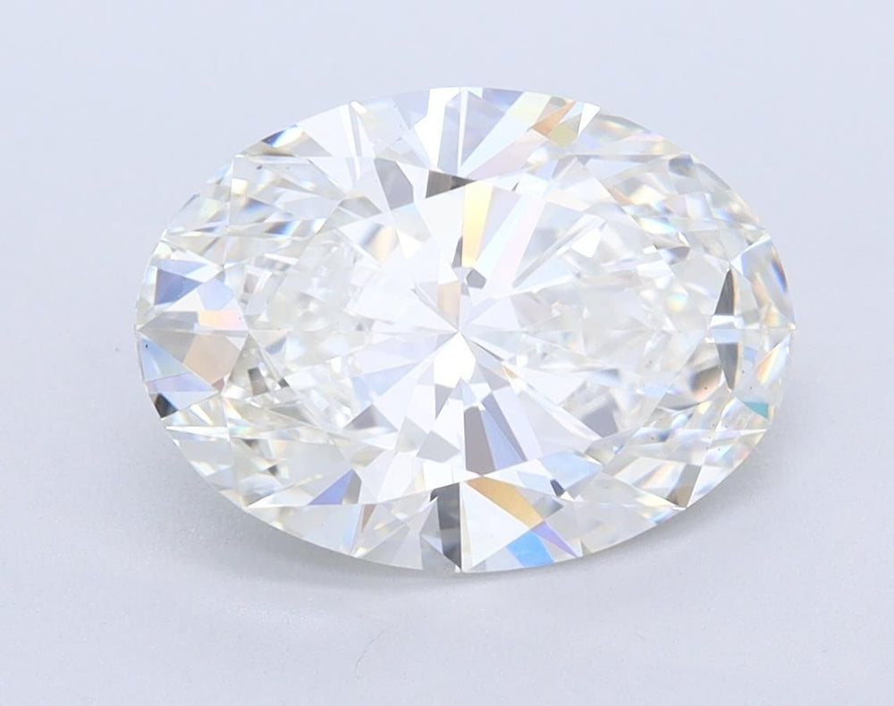 2.68 Carat Oval Lab Diamond with  Cut Diamond in 14KT  view 1
