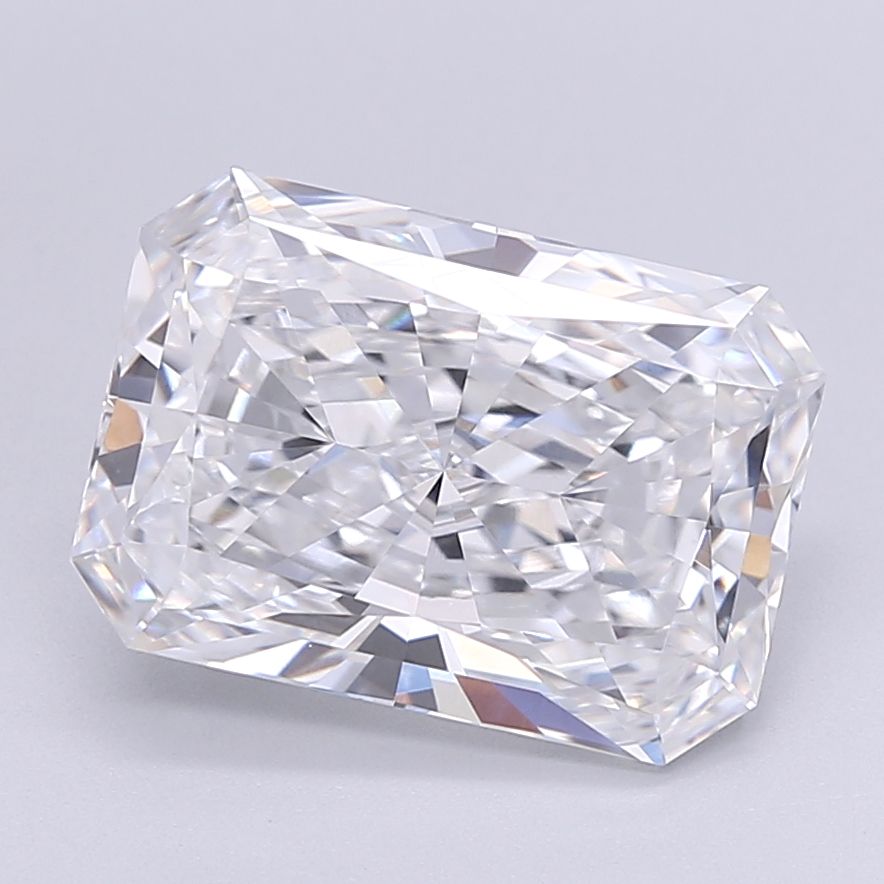 4.25 Carat Radiant Lab Diamond with  Cut Diamond in 14KT  view 1
