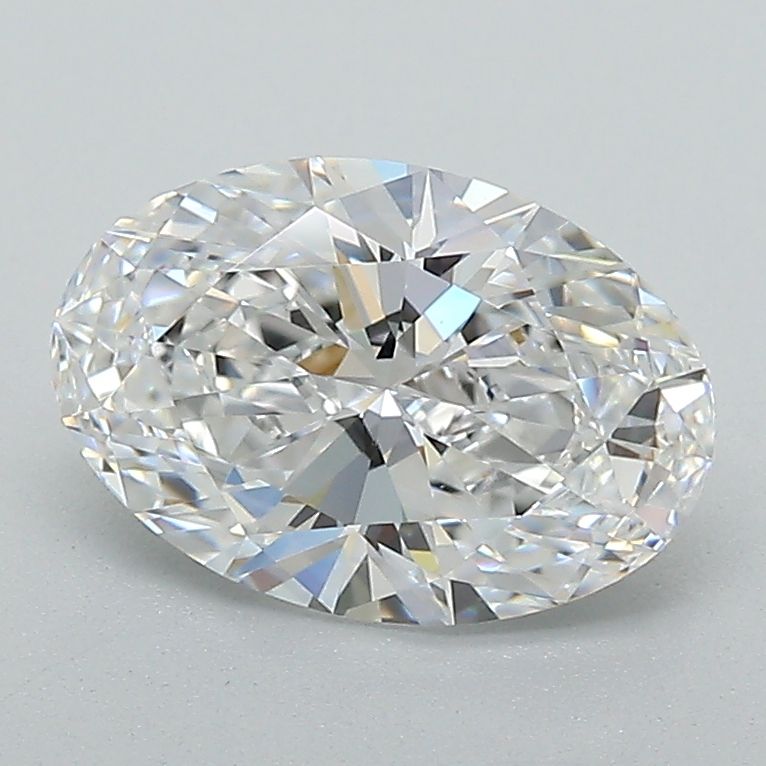 1.52 Carat Oval Lab Diamond with  Cut Diamond in 14KT  view 1
