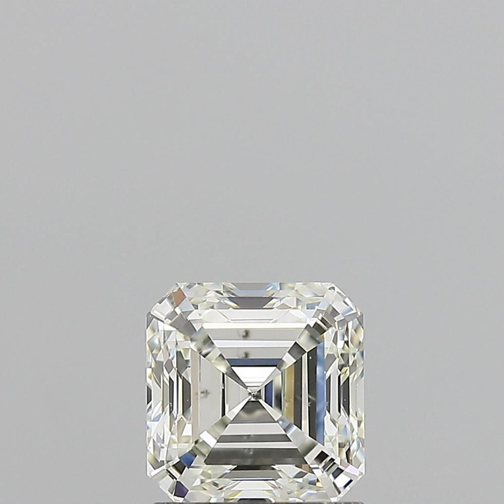 1.5 Carat Asscher Natural Diamond with  Cut Diamond in 14KT  view 1
