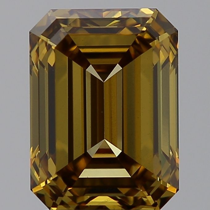 2.86 Carat Emerald Lab Diamond with  Cut Diamond in 14KT  view 1
