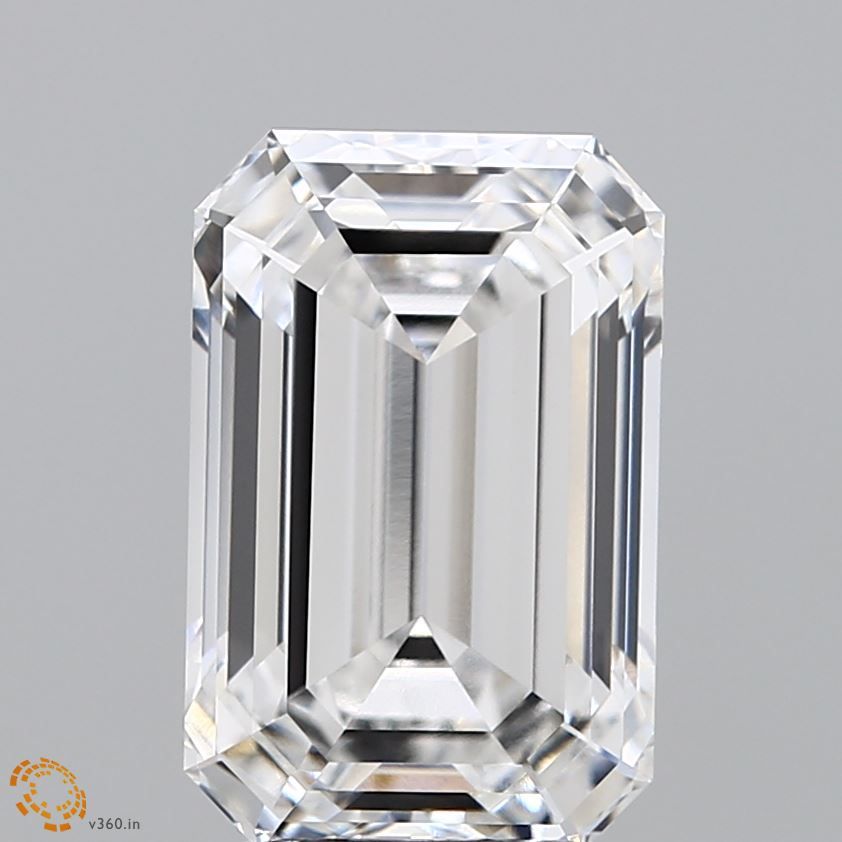 4.2 Carat Emerald Lab Diamond with  Cut Diamond in 14KT  view 1
