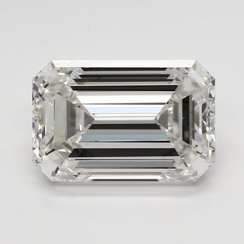 3.46 Carat Emerald Lab Diamond with  Cut Diamond in 14KT  view 1
