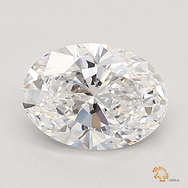 0.56 Carat Oval Lab Diamond with  Cut Diamond in 14KT  view 1
