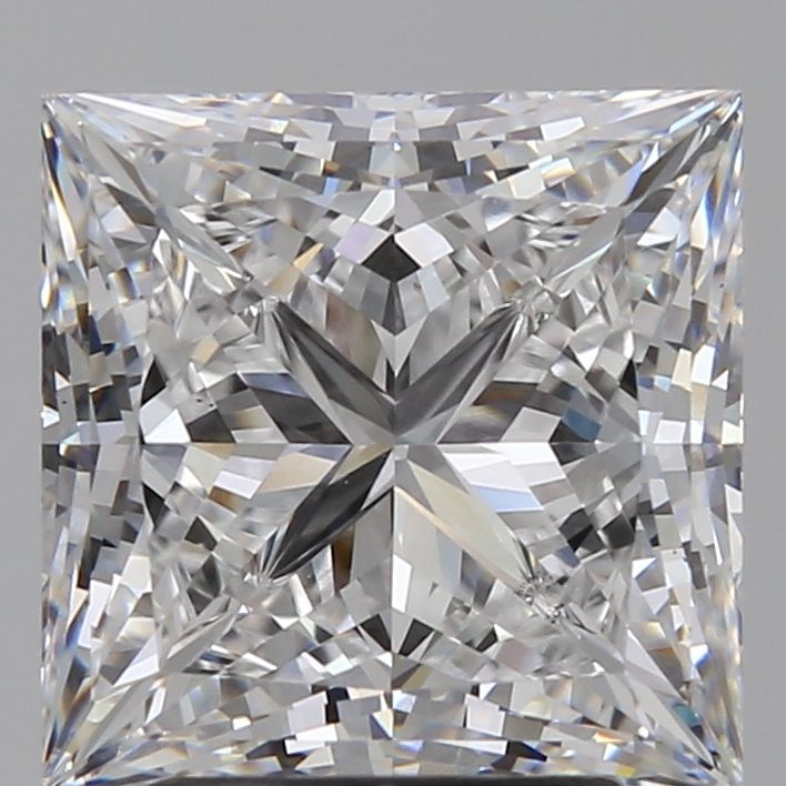 3.3 Carat Princess Lab Diamond with  Cut Diamond in 14KT  view 1
