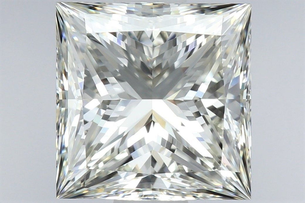 3.04 Carat Princess Natural Diamond with  Cut Diamond in 14KT  view 1
