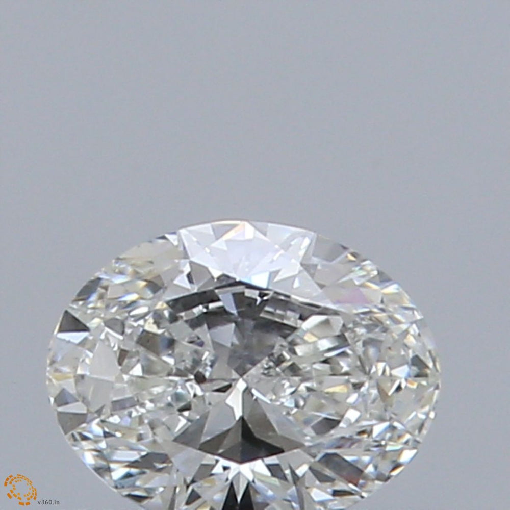 0.4 Carat Oval Natural Diamond with  Cut Diamond in 14KT  view 1
