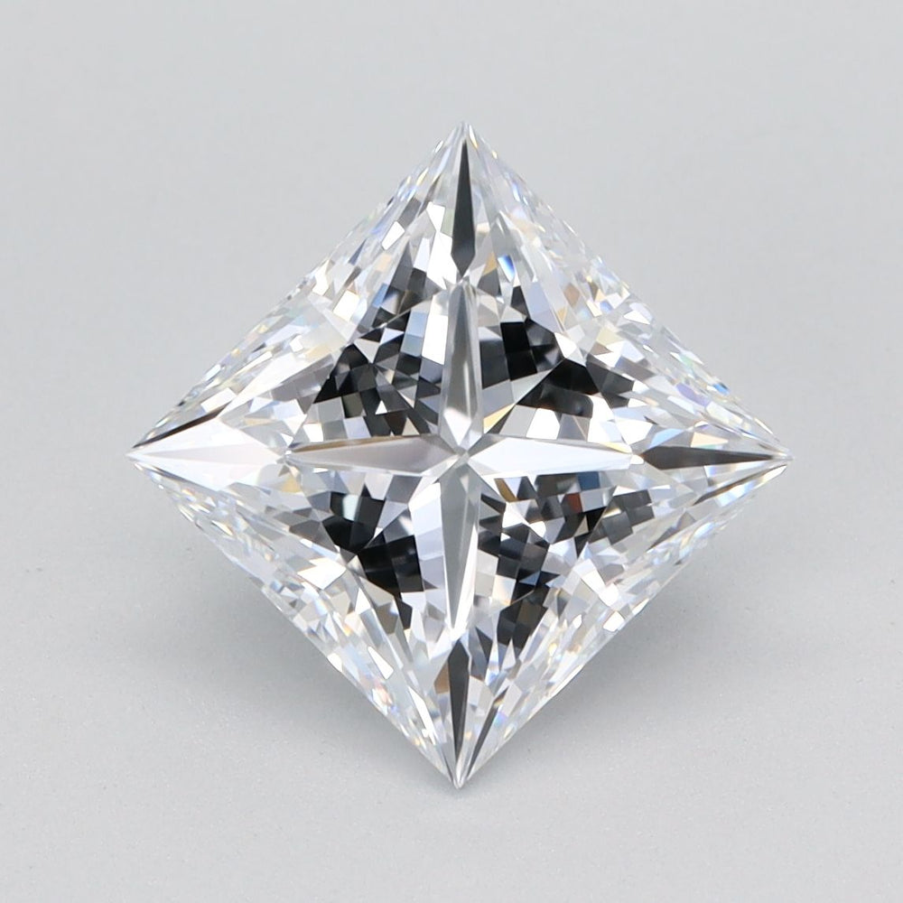 2.64 Carat Princess Lab Diamond with  Cut Diamond in 14KT  view 1
