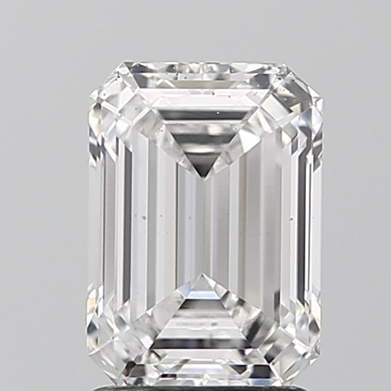 2.04 Carat Emerald Lab Diamond with  Cut Diamond in 14KT  view 1
