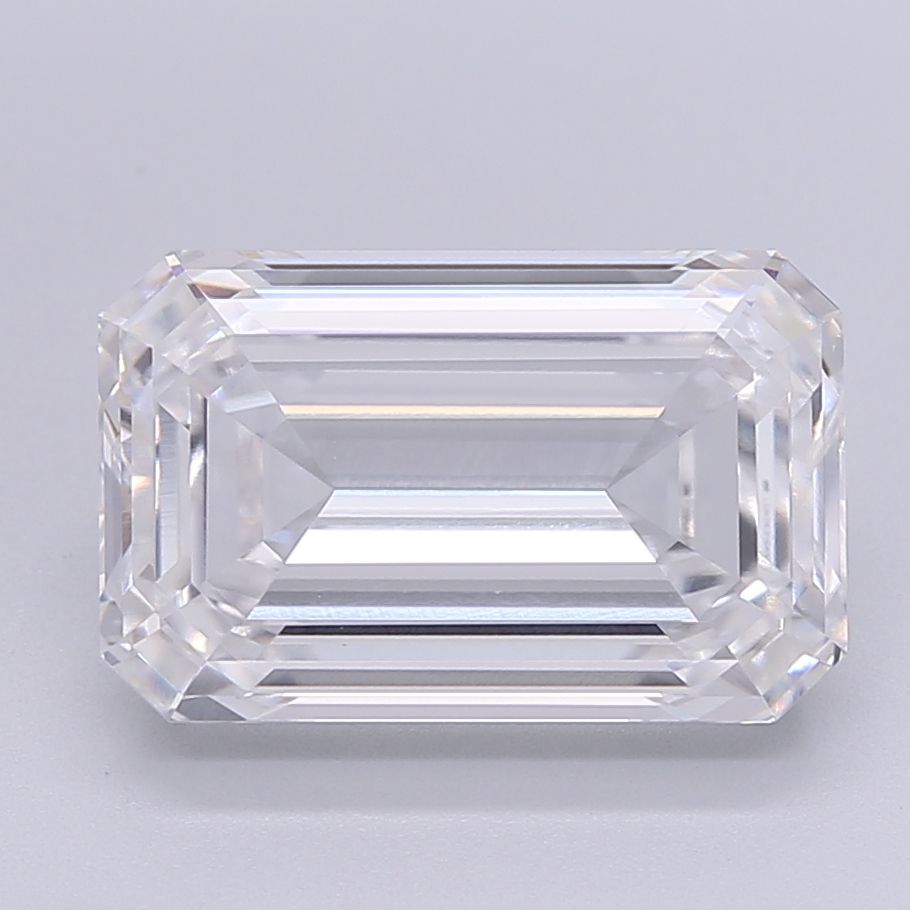 5.25 Carat Emerald Lab Diamond with  Cut Diamond in 14KT  view 1
