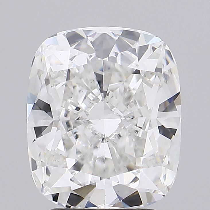 2.68 Carat Cushion Lab Diamond with  Cut Diamond in 14KT  view 1
