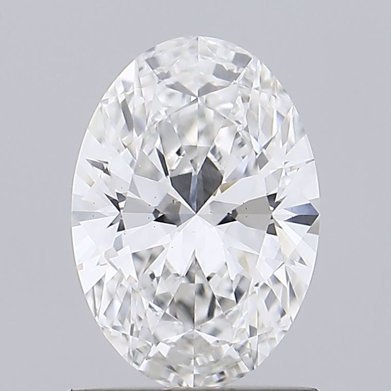 1.01 Carat Oval Lab Diamond with  Cut Diamond in 14KT  view 1
