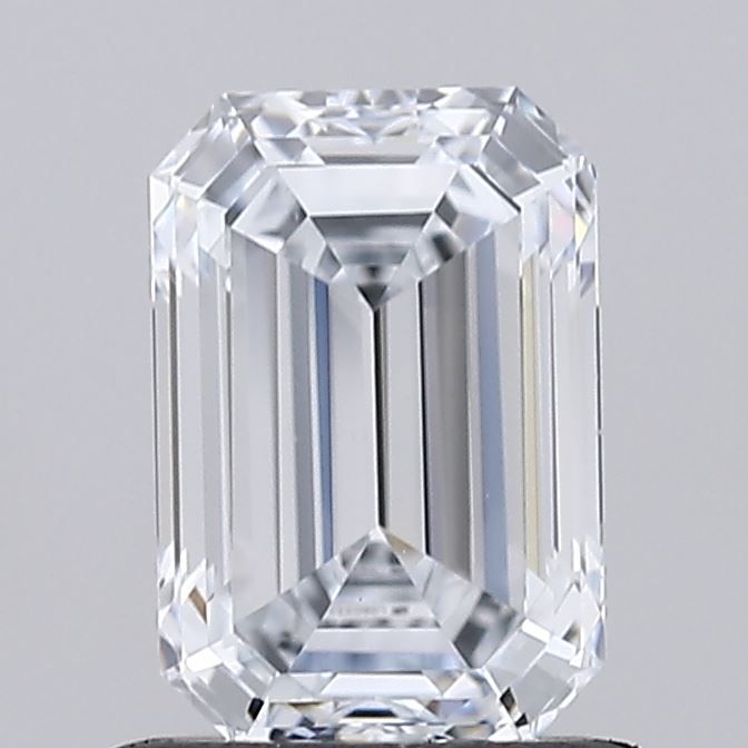 1.0 Carat Emerald Lab Diamond with  Cut Diamond in 14KT  view 1

