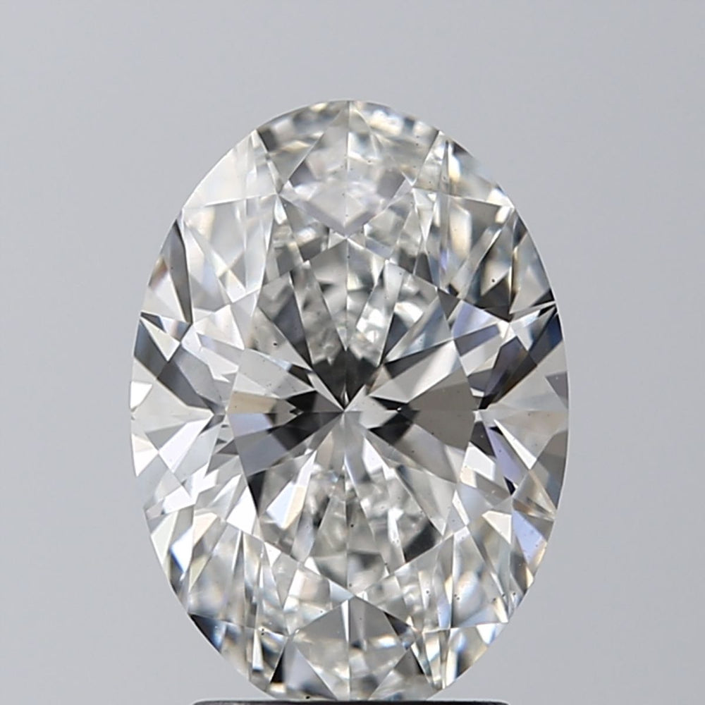 2.5 Carat Oval Lab Diamond with  Cut Diamond in 14KT  view 1
