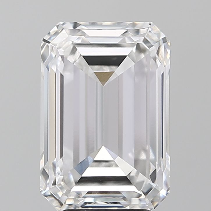 5.12 Carat Emerald Lab Diamond with  Cut Diamond in 14KT  view 1
