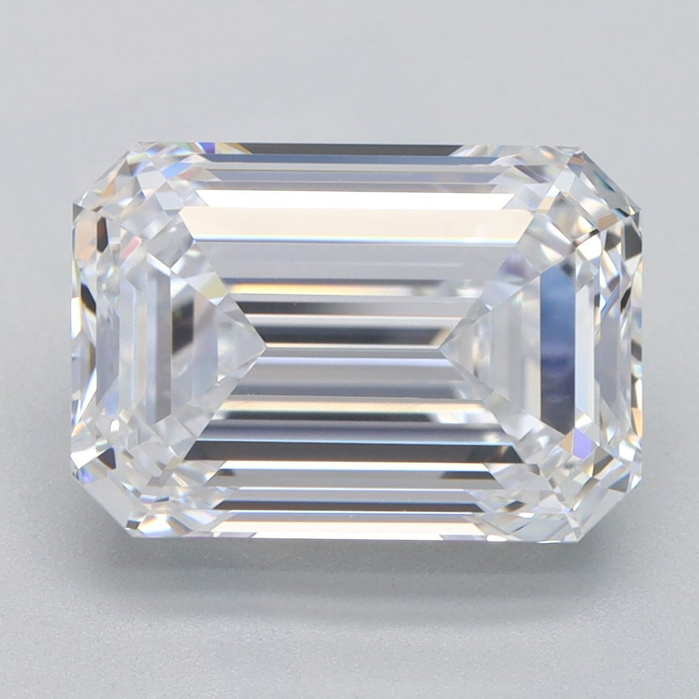 3.01 Carat Emerald Lab Diamond with  Cut Diamond in 14KT  view 1
