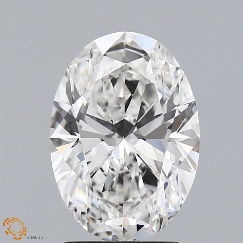 2.42 Carat Oval Lab Diamond with  Cut Diamond in 14KT  view 1
