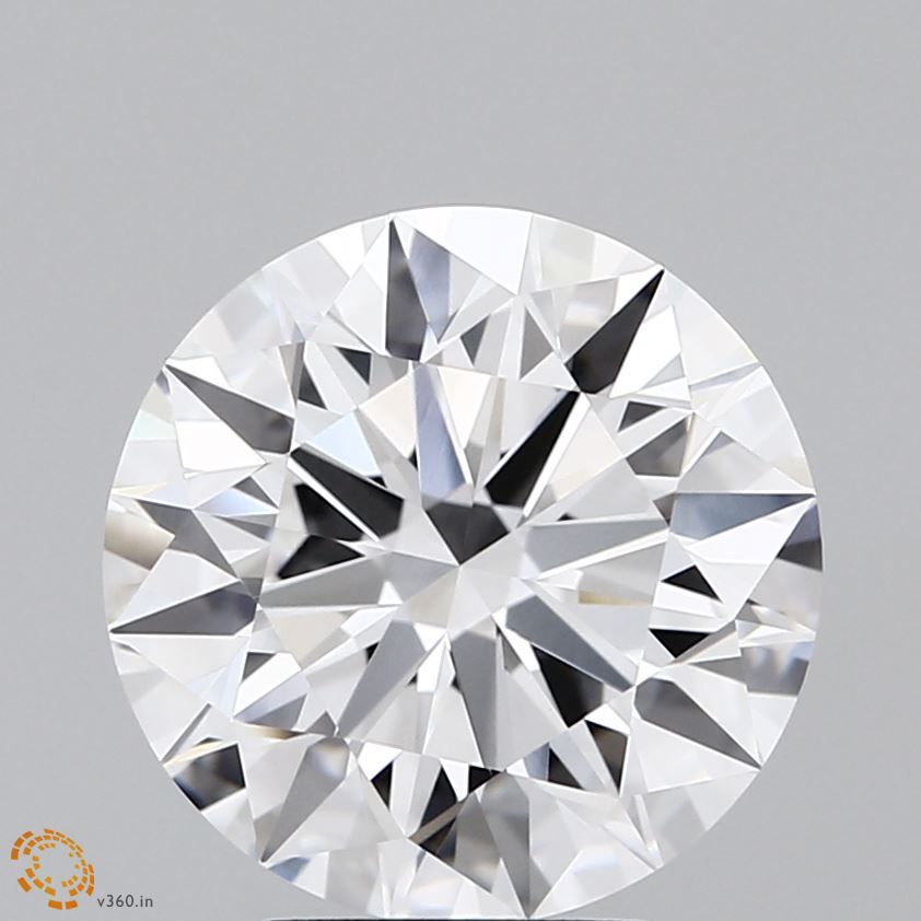 3.8 Carat Round Lab Diamond with  Cut Diamond in 14KT  view 1

