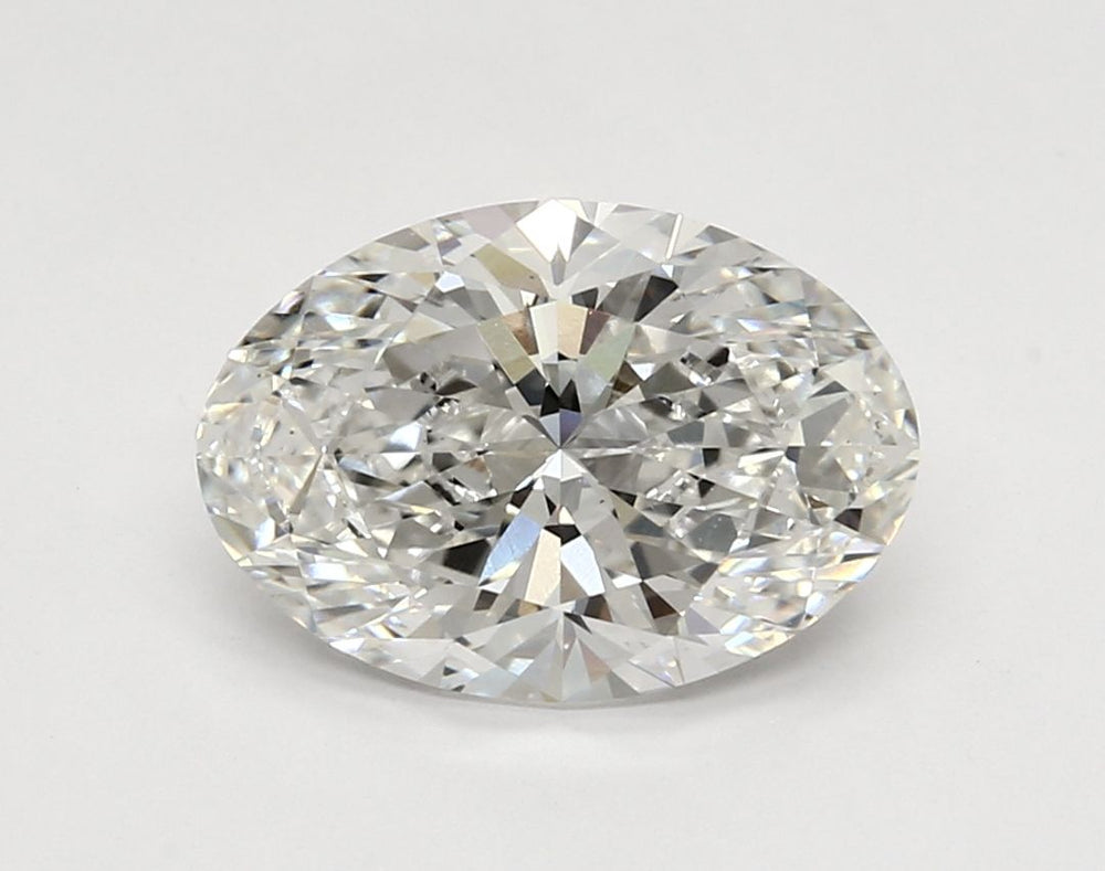 3.51 Carat Oval Lab Diamond with  Cut Diamond in 14KT  view 1
