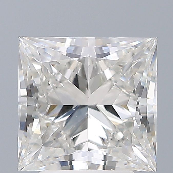 3.17 Carat Princess Lab Diamond with  Cut Diamond in 14KT  view 1
