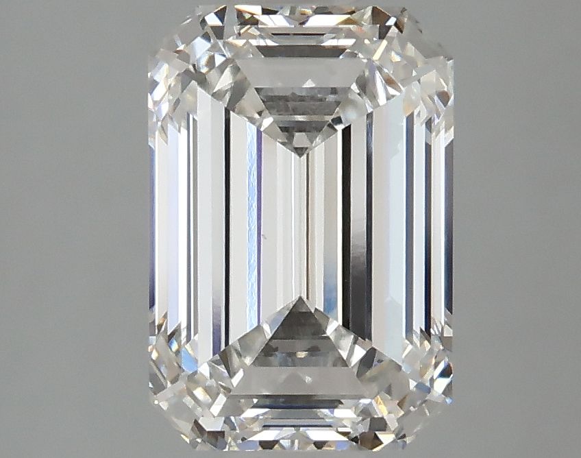 2.62 Carat Emerald Lab Diamond with  Cut Diamond in 14KT  view 1
