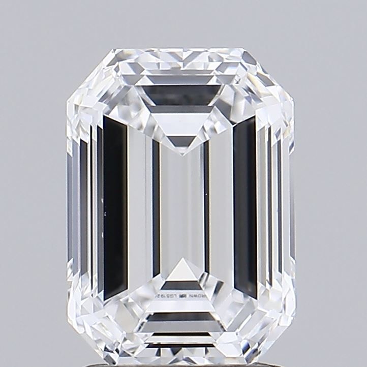1.5 Carat Emerald Lab Diamond with  Cut Diamond in 14KT  view 1

