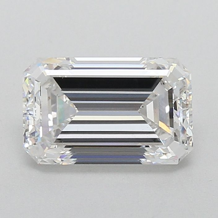 3.0 Carat Emerald Lab Diamond with  Cut Diamond in 14KT  view 1
