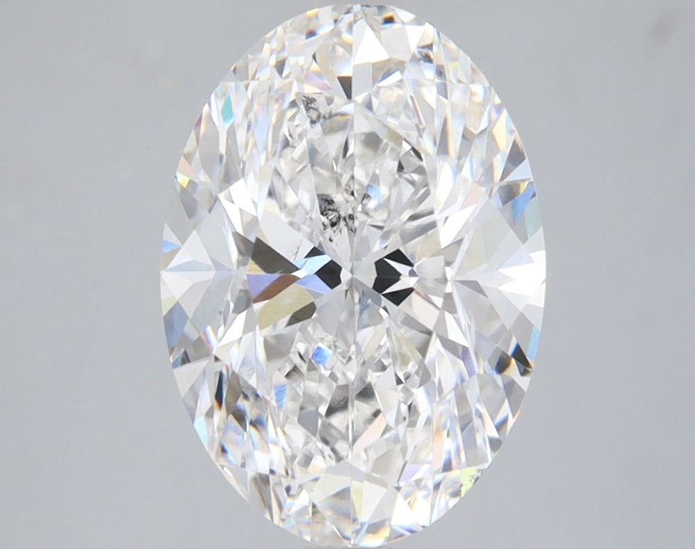 4.0 Carat Oval Lab Diamond with  Cut Diamond in 14KT  view 1
